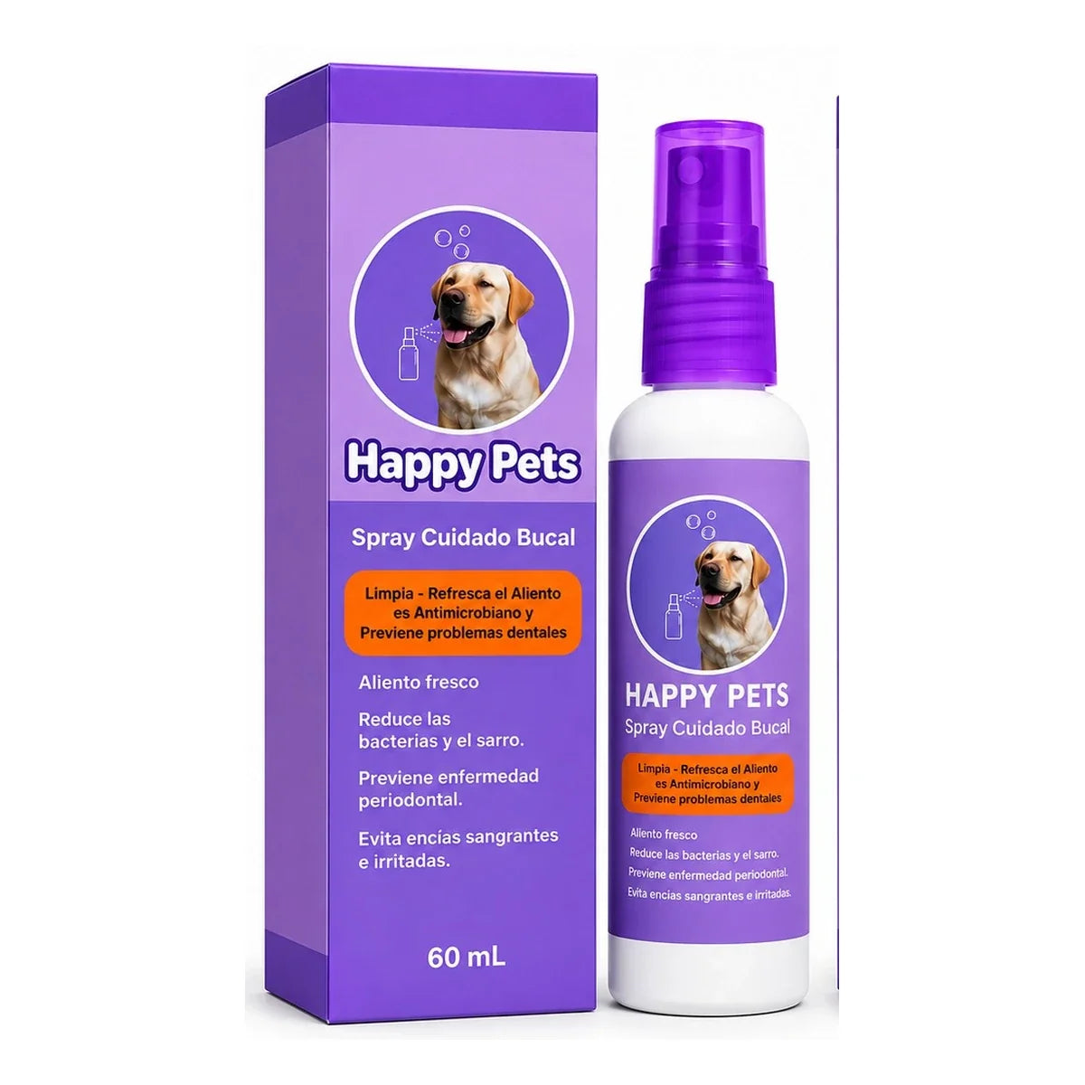Spray cuidado bucal para perros Happy Pets